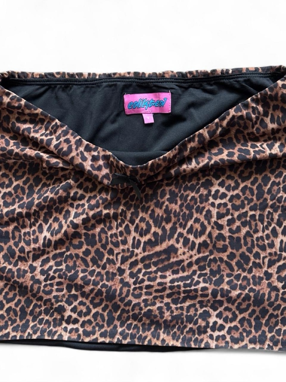 Edikted Leopard Print Two-Piece Cami Top & Mini Skirt Set - Brown/Black - Picture 4 of 5